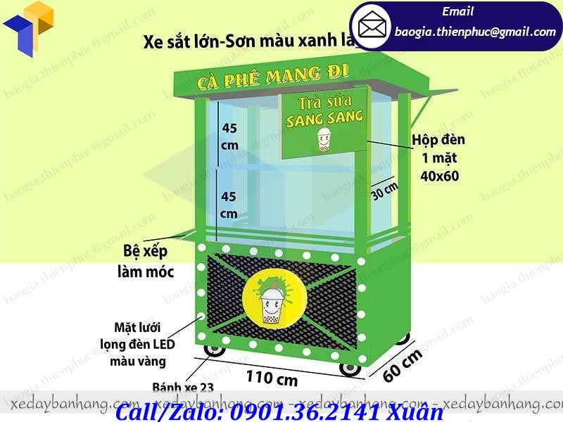 xe bán trà sữa