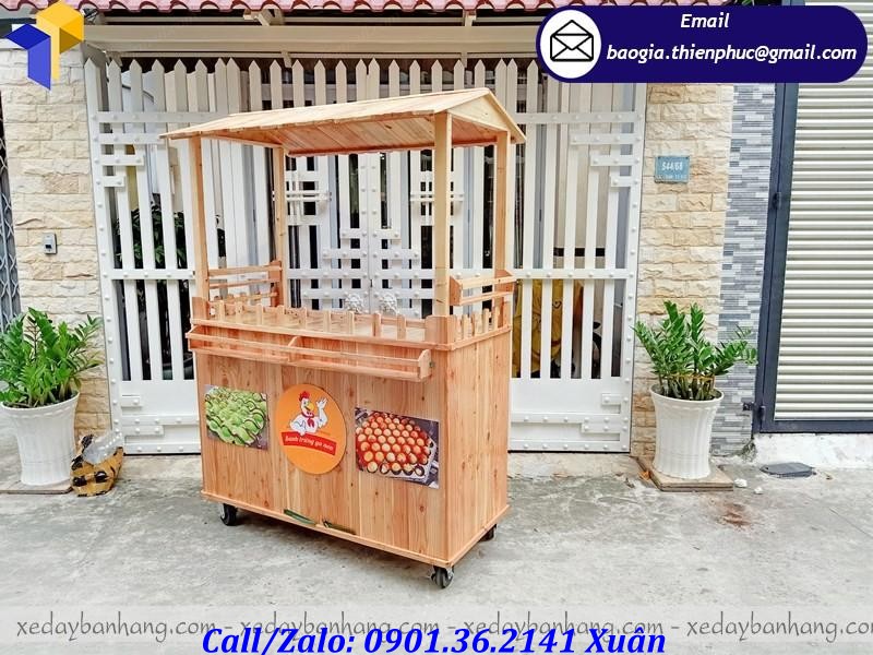 xe gỗ bán bánh trứng gà non giá rẻ