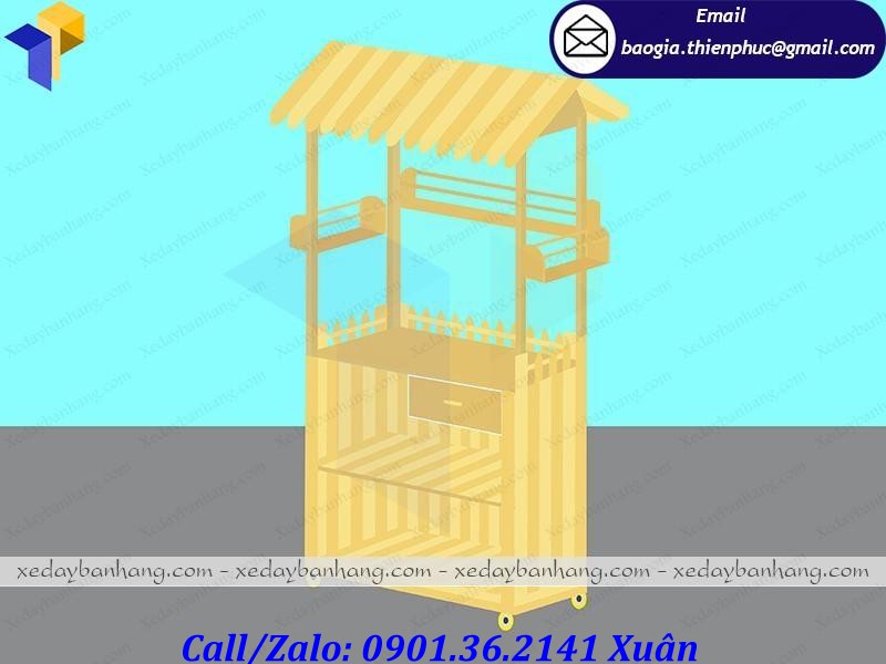 giá xe gỗ bán trà sữa
