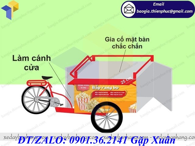 nơi bán xe đạp bán bắp rang bơ