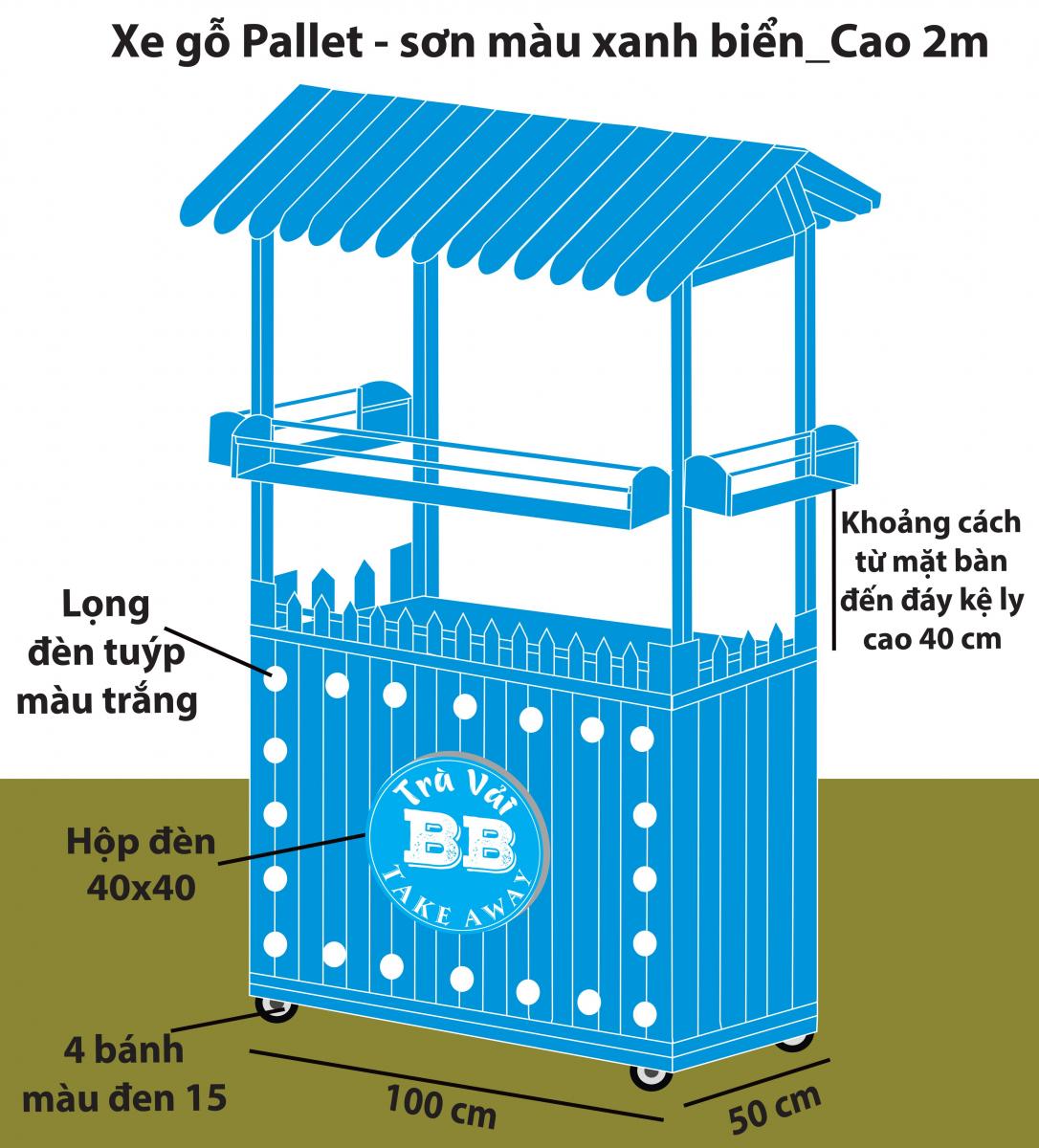 xe gỗ bán trà vải