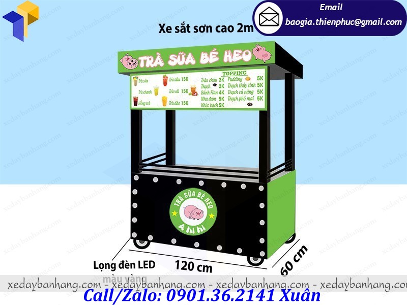 xe bán trà sữa nhà làm