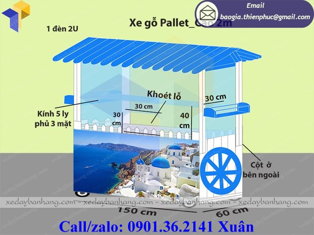 tủ gỗ bán bánh mì