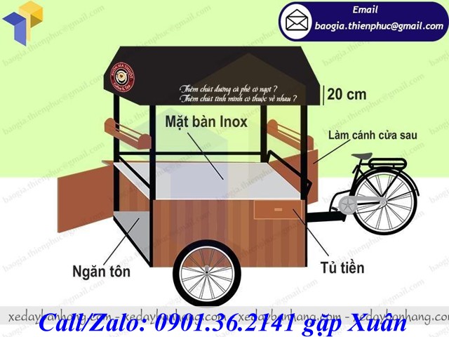 xe đạp bán cà phê