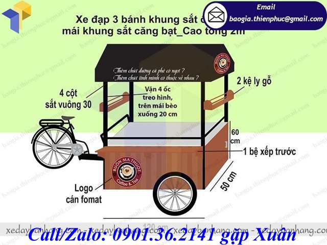 xe đạp bán cafe