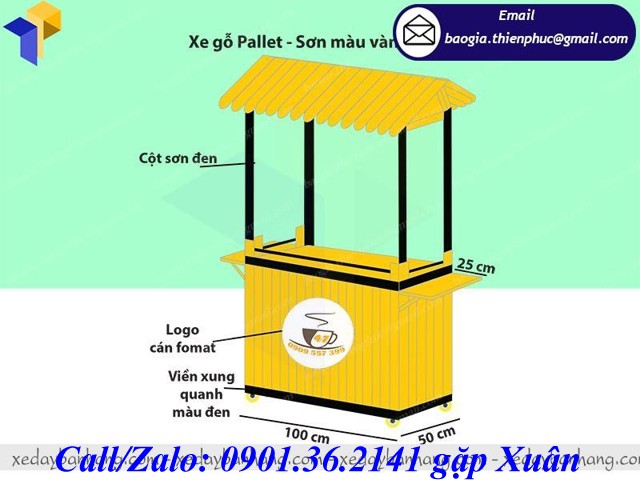giá xe gỗ bán cafe