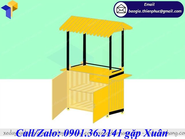 xe gỗ bán cafe