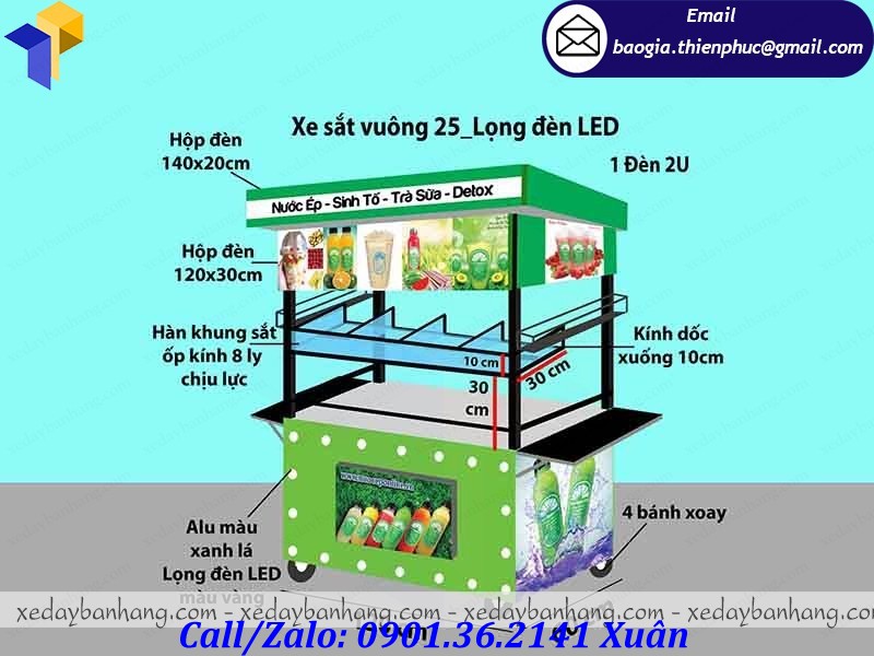 xe đẩy bán trà sữa
