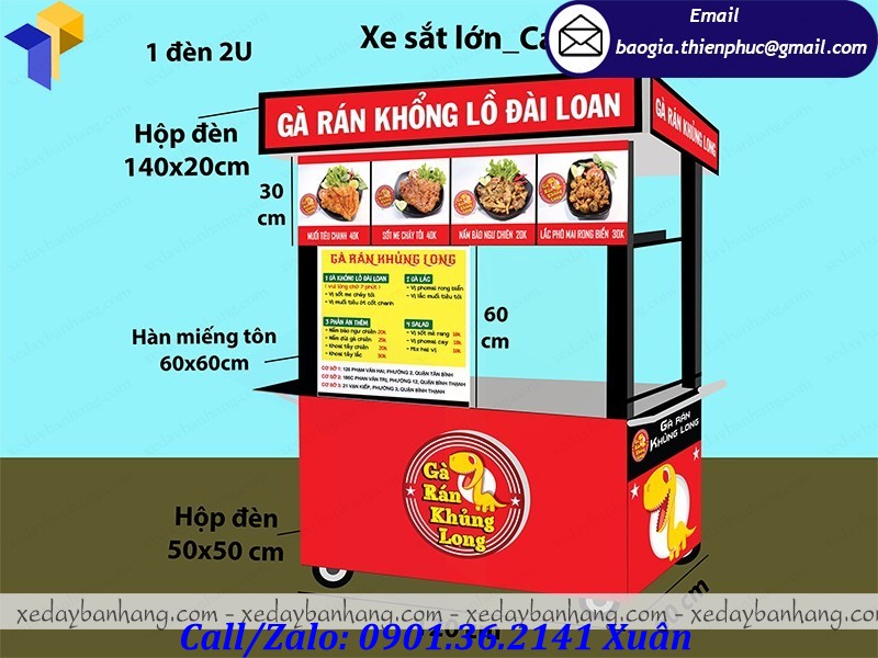 xe đẩy bán gà rán giá rẻ