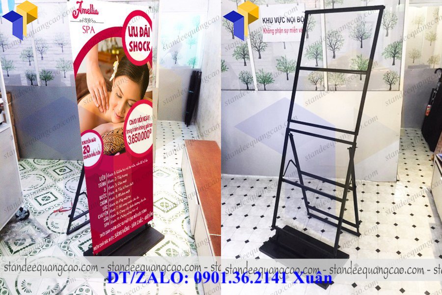 chân standee khung sắt giá rẻ