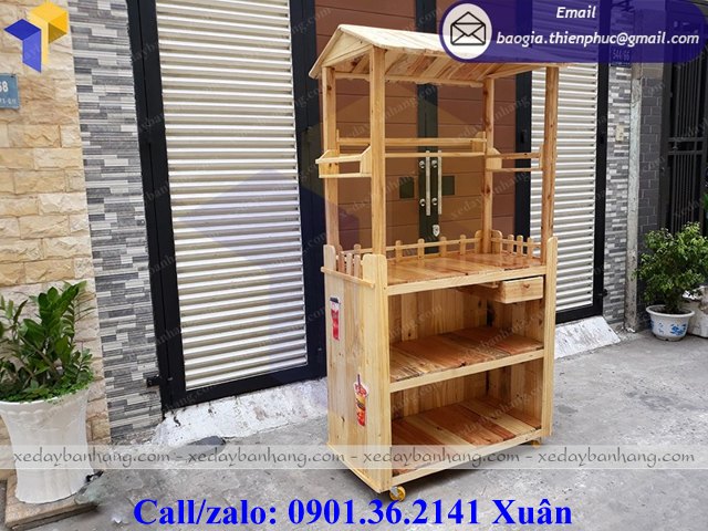 tủ gỗ bán trà sữa giá rẻ