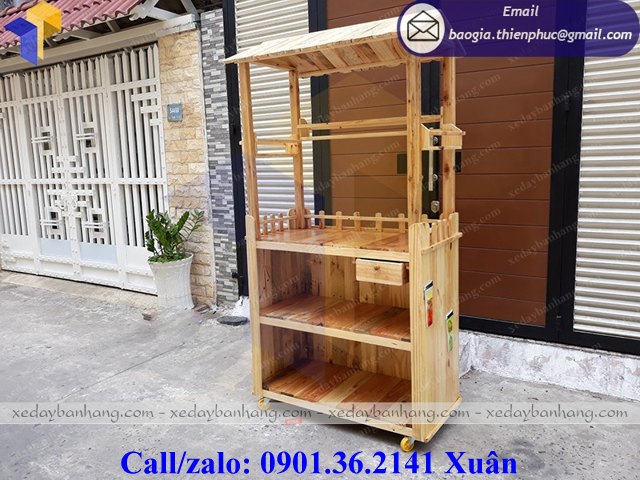 xe gỗ bán trà sữa giá rẻ
