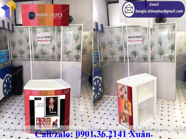 booth nhựa bán son di động giá rẻ