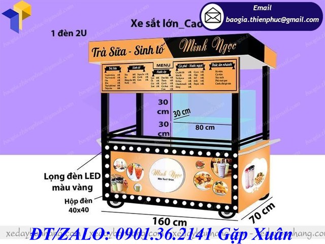 xe bán trà sữa