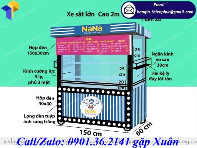 nơi bán tủ bán trà sữa
