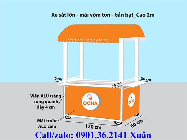 xe đẩy bán trà sữa