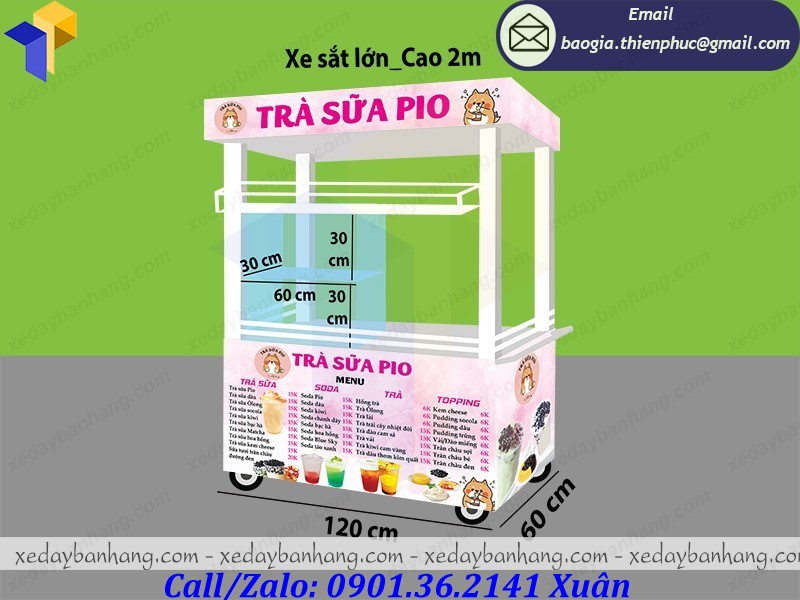 xe bán trà sữa giá rẻ