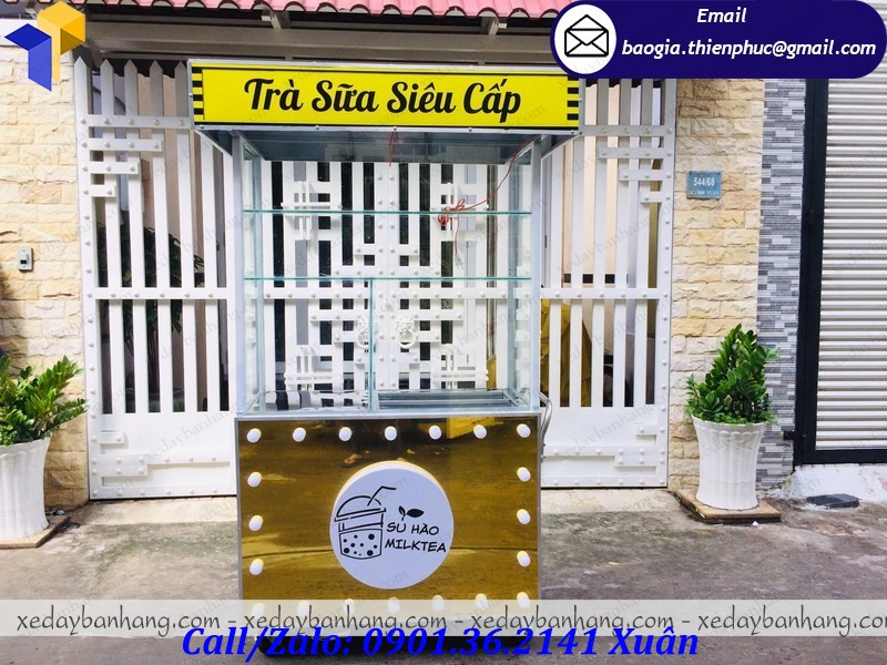 xe đẩy bán trà sữa