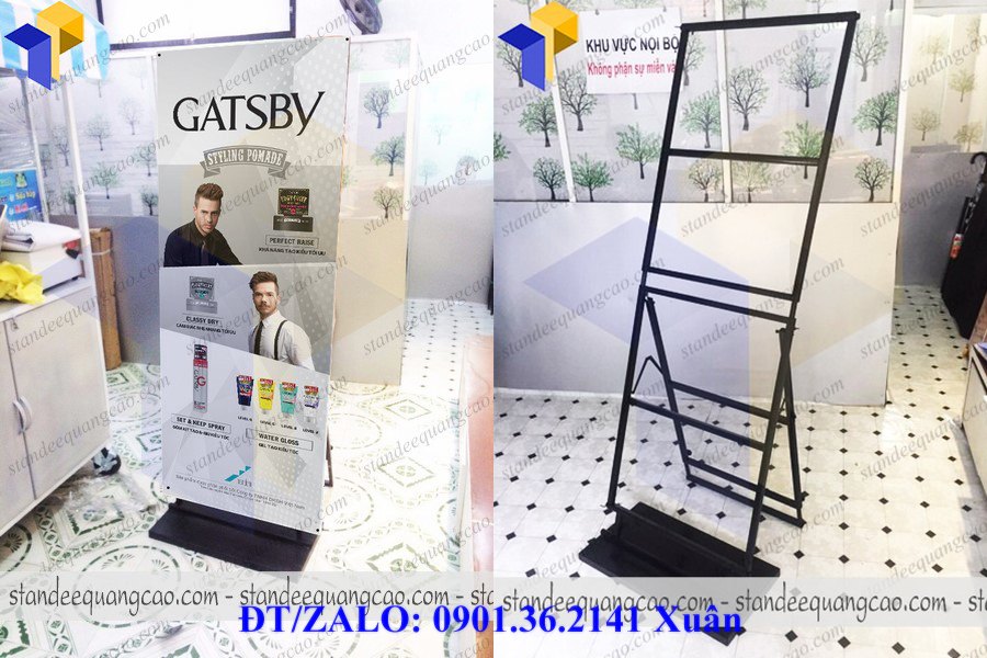 khung standee sắt để ngoài trời