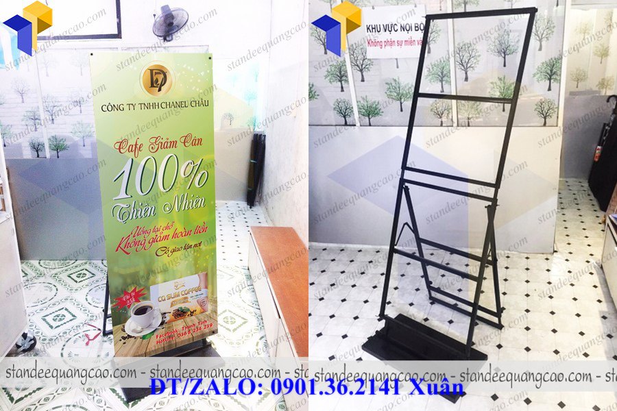 standee khung sắt chống gió