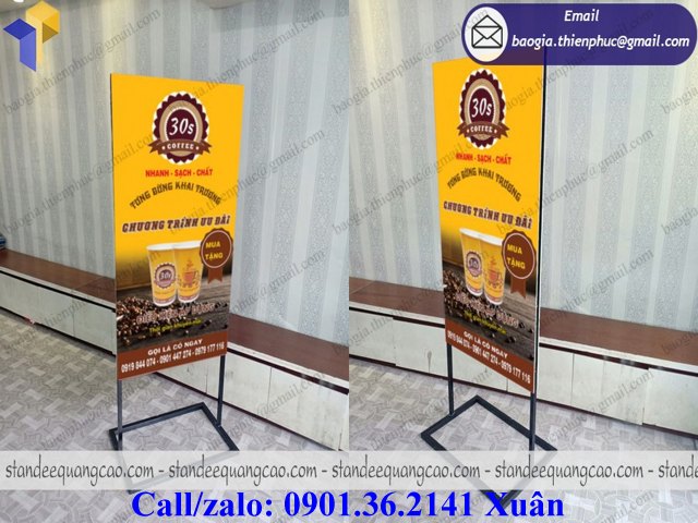 standee khung sắt hai mặt quảng cáo