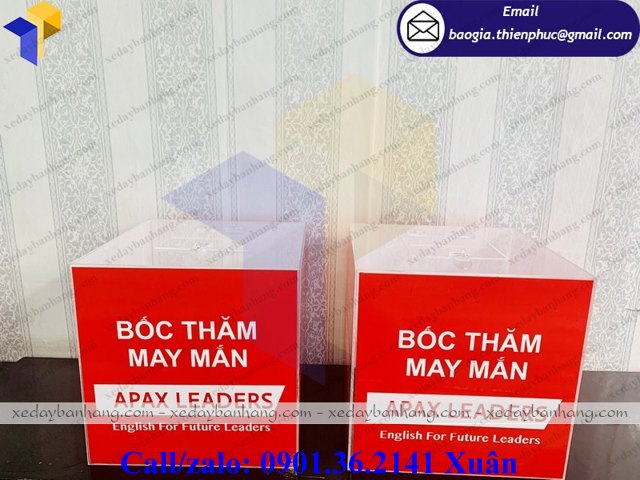 thùng mica trong in logo giá rẻ