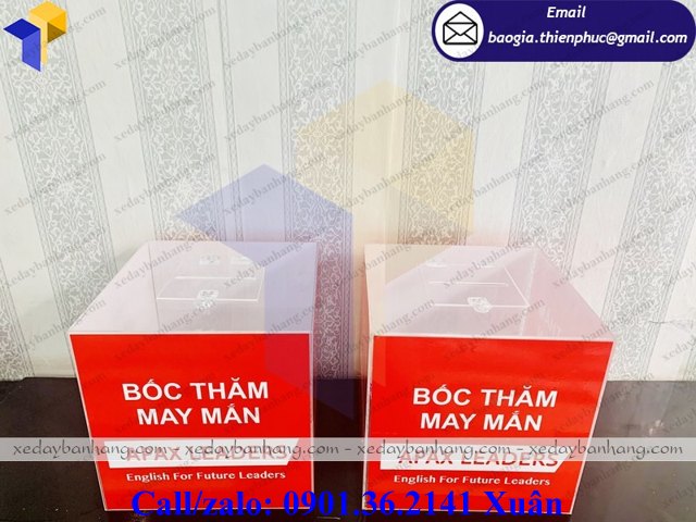 thùng mica trong in logo