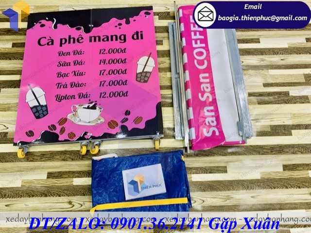 xe bán cafe vỉa hè tháo lắp
