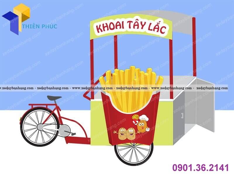 xe đẩy bán khoai tây lắc