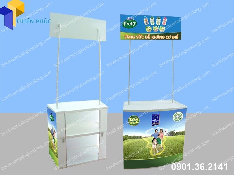 cách lắp ráp quầy booth sampling nhựa