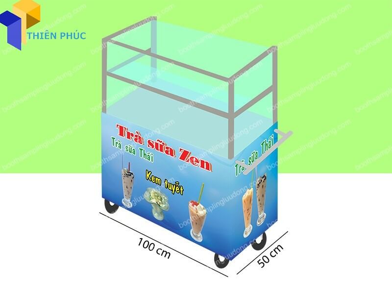 xe bán trà sữa bằng inox