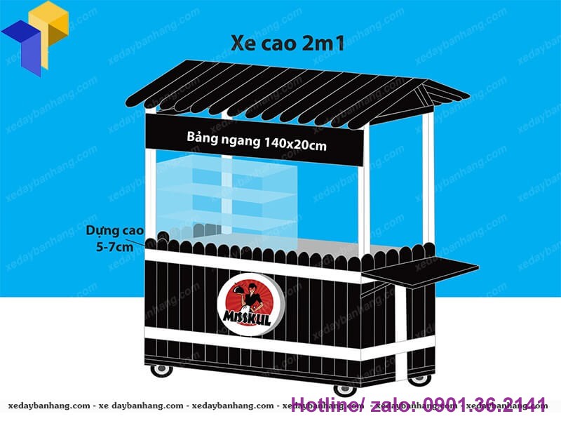 xe đẩy bán trà sữa giá rẻ