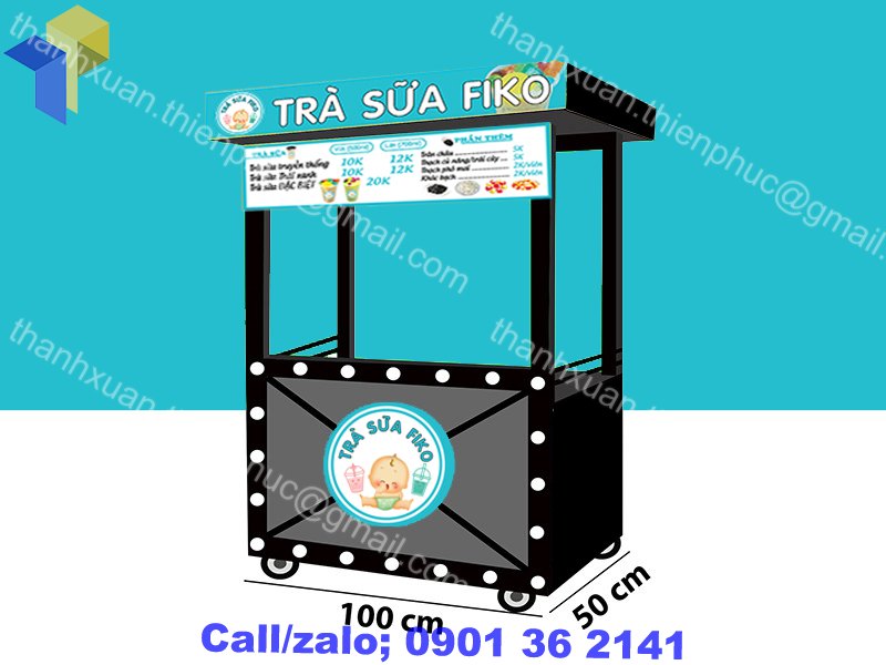 Xe bán trà sữa lưu động giá rẻ