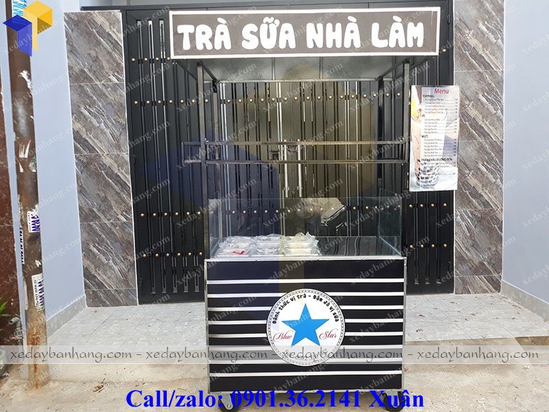 xe bán trà sữa nhà làm