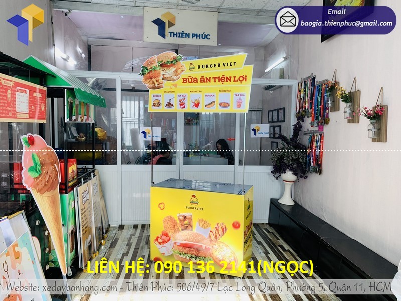 booth hamburger xếp gọn