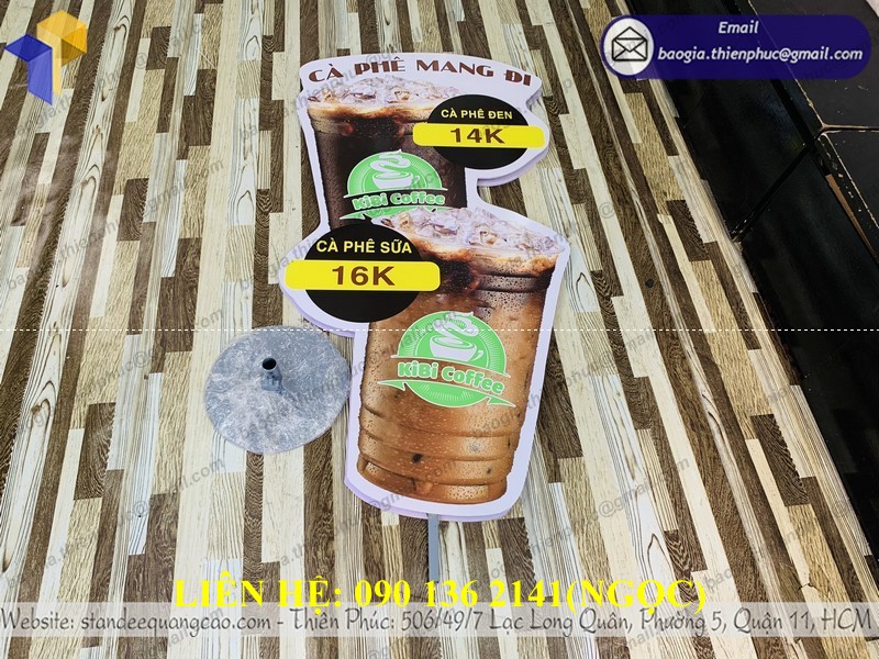 standee ly cafe mang đi