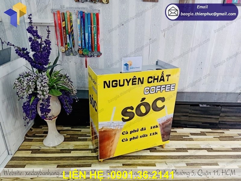xe bán cà fe lắp ráp di động