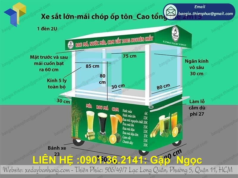 xe bán nước mía rẻ đẹp