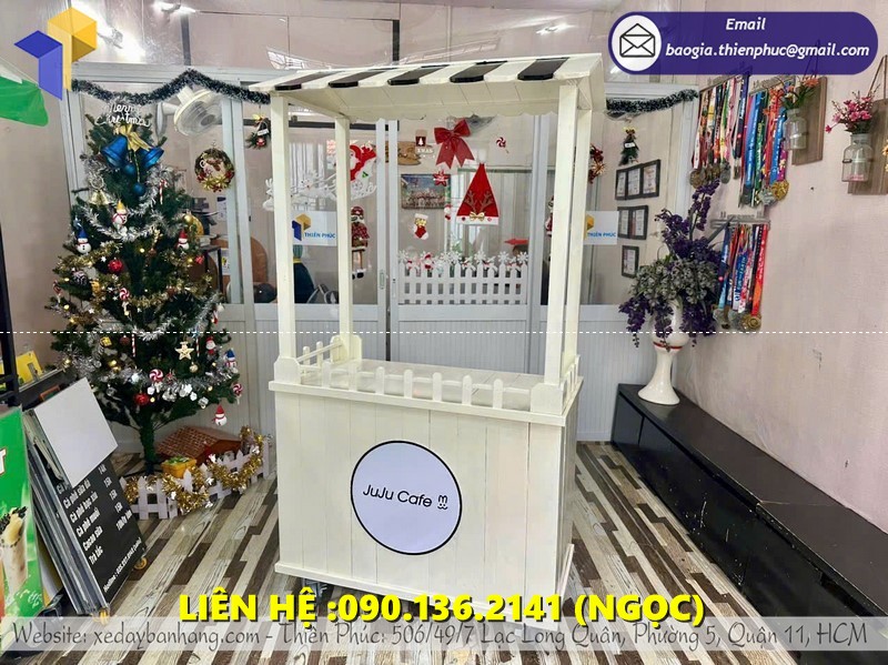 xe gỗ cafe lưu động