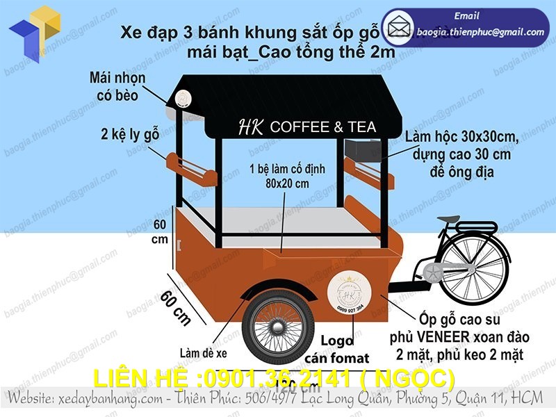 báo giá xe đạp bán cafe lưu động