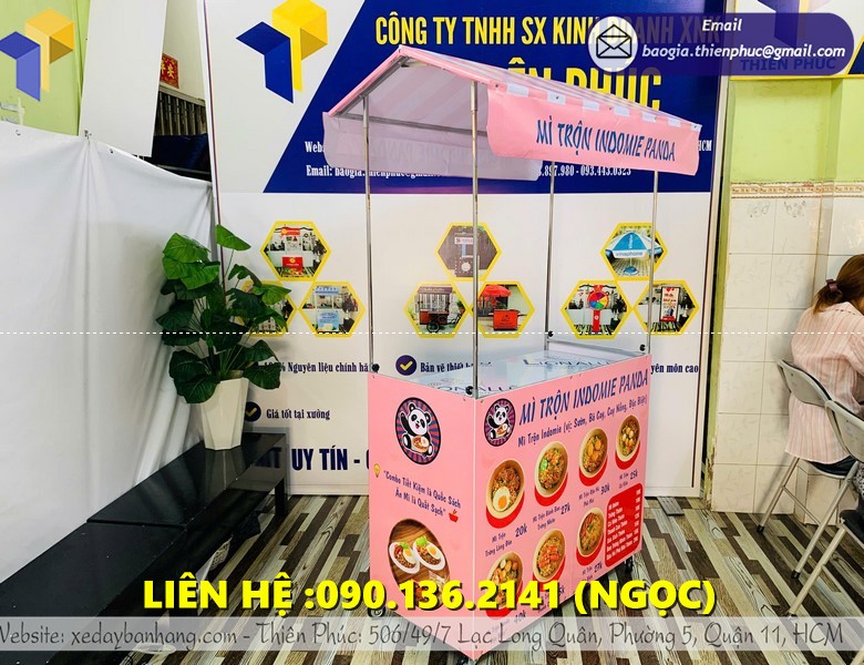booth bán mì trộn gấp gọn
