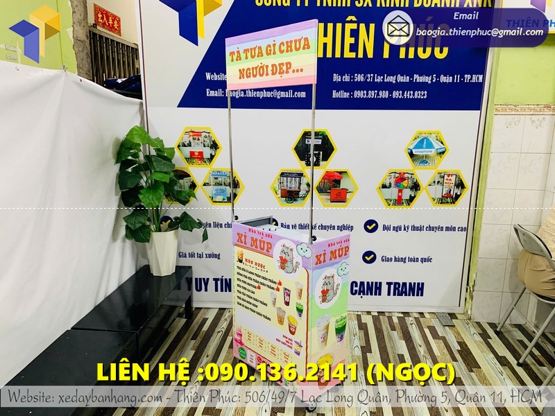 booth sampling bán trà sữa lưu động