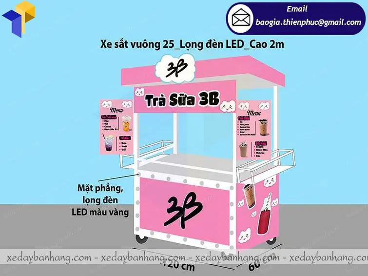 đặt làm tủ bán trà sữa đường đen