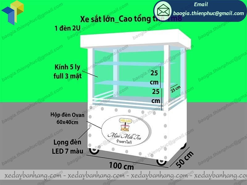 đặt làm tủ bán trà sữa đường phố