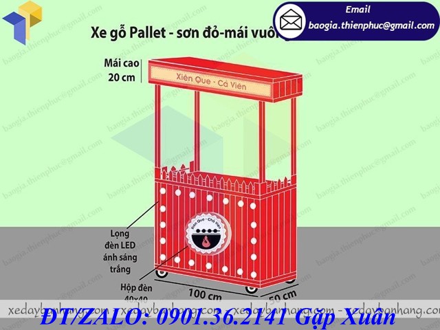 giá xe gỗ bán xiên que