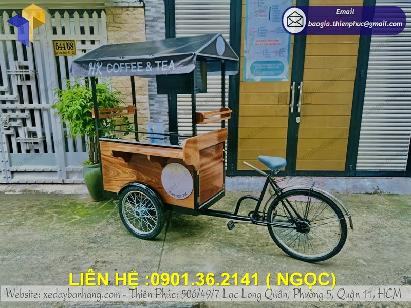 in ấn xe bike bán cafe lưu động