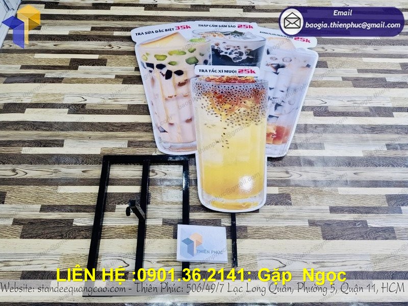 mô hình standee ly trà đẹp tại tphcm