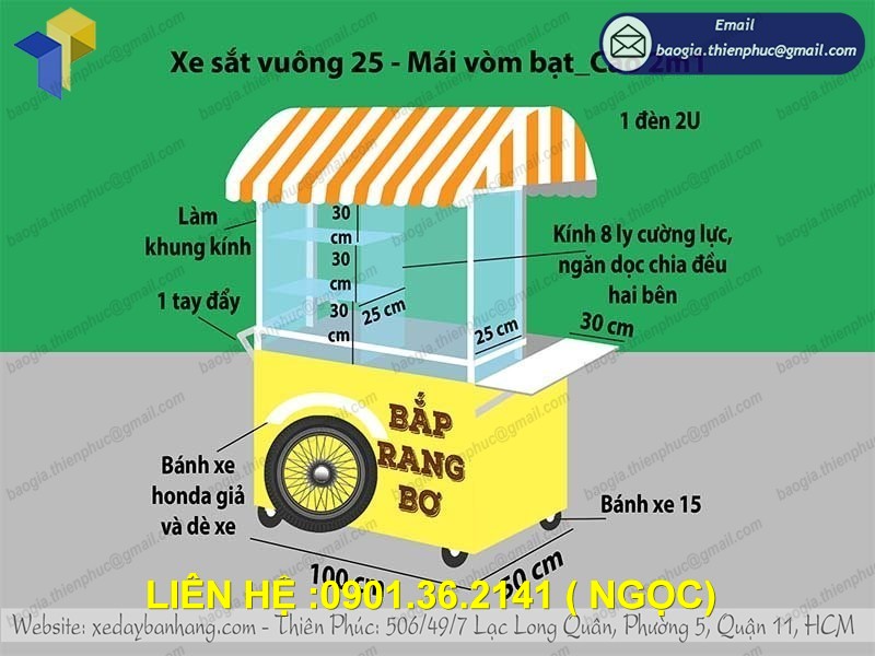 mua xe bán đồ ăn vặt bằng sắt