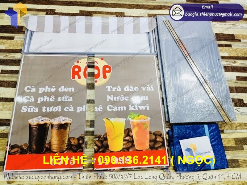 quầy kệ  gấp gọn bán cafe mang đi
