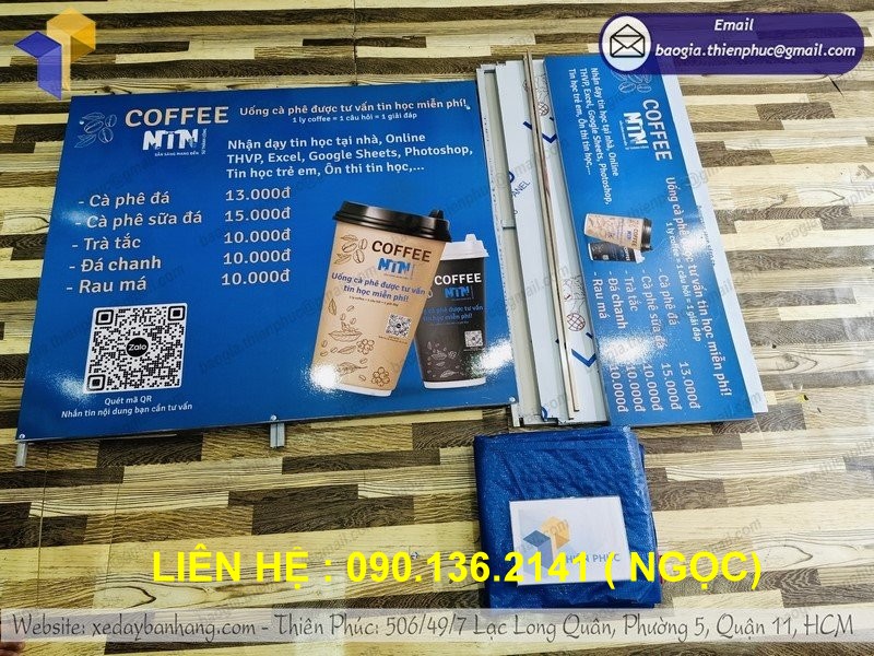 quầy sắt bán coffe gấp gọn hcm